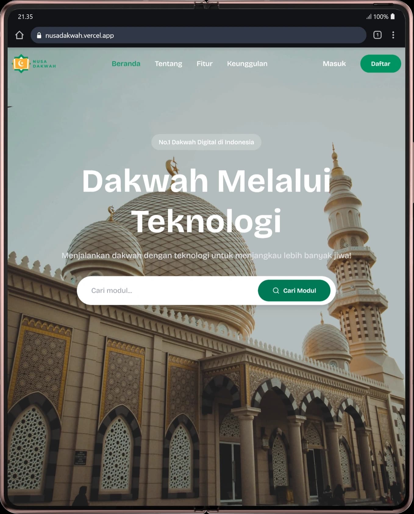Nusa Dakwah interface documentation